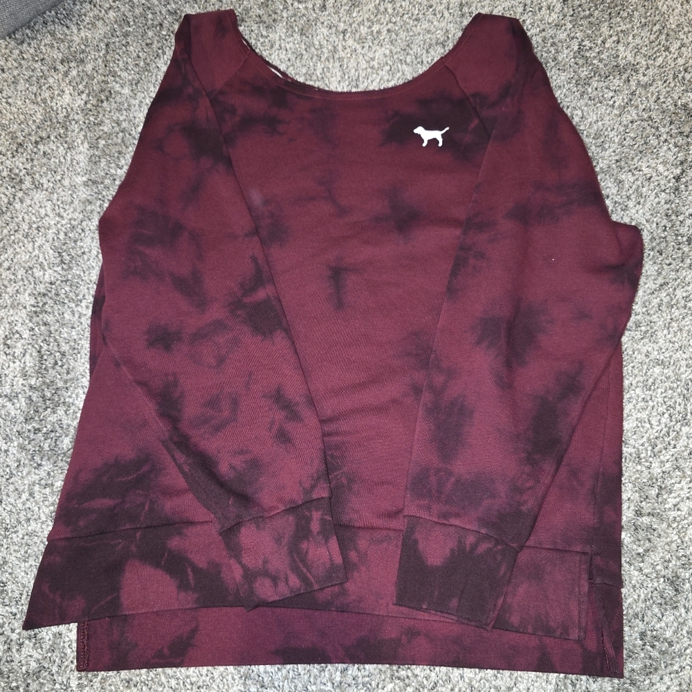 PINK Victoria's Secret Red And Black Oversized Sweatshirt